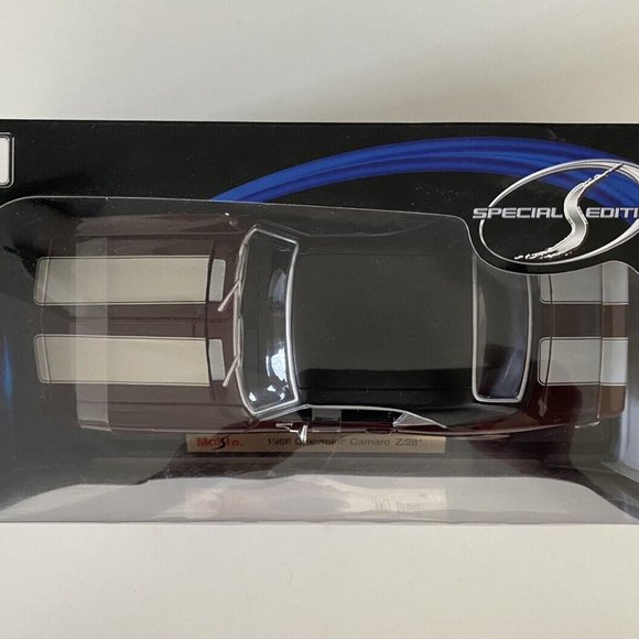 Maisto 1968 Chevrolet Camaro Z/28 Die-Cast 1:18 Scale-Burgundy/White Stripes-NIB - Picture 5 of 8